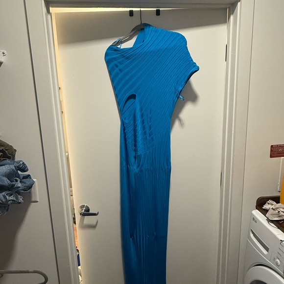 Hanifa Vibrant Blue Clarisa Knit One Shoulder Dress - Picture 1 of 4